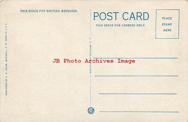 SD, Mitchell, South Dakota, Corn Palace, Flags, Curt Teich No 119089