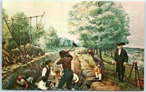 Postcard - Construction on the Potomac River Canal, Diorama, Hagley Museum - DE