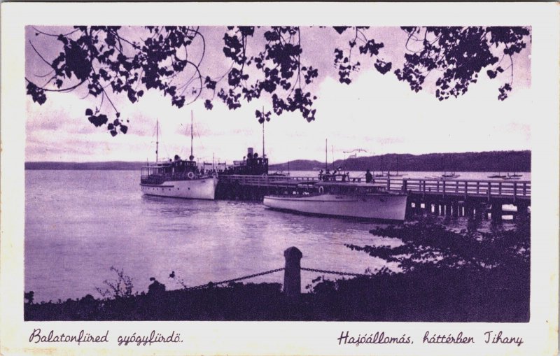 Hungary Balatonfured Gyogyfurdo Balatonfüred Vintage Postcard C080