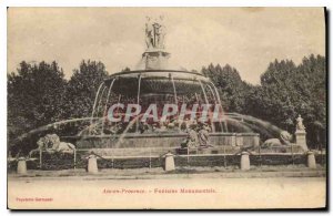 Old Postcard Aix en Provence Monumental Fountain