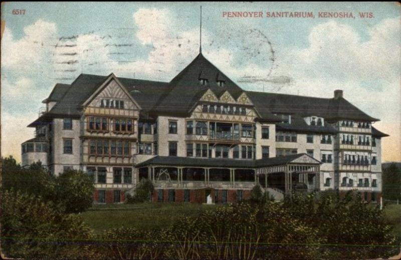 Kenosha WI Pennoyer Sanitarium c1910 Postcard