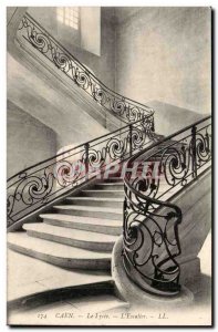 Caen Old Postcard The high school L & # 39escalier