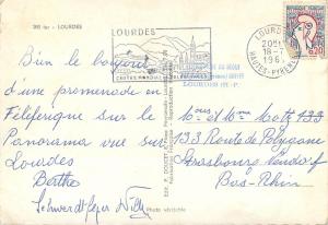 France Lourdes multi views semi-modern photo postcard