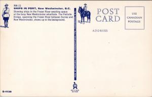 New Westminster BC Fraser River Pattullo Bridge Unused Vintage Postcard D70
