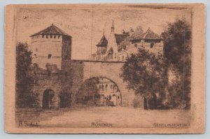 Postcard Munich Bavaria Sendlinger Tor Arch 1910s DB View