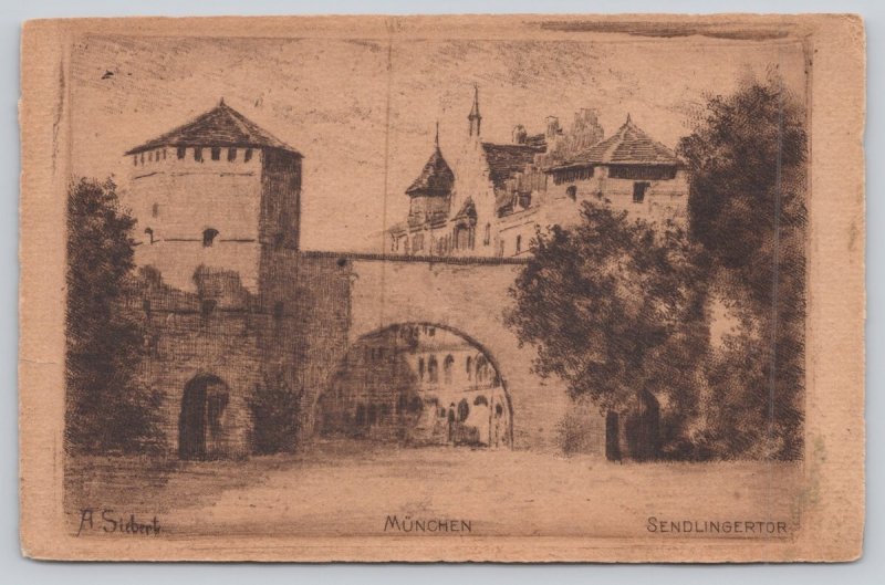 Postcard Munich Bavaria Sendlinger Tor Arch 1910s DB View