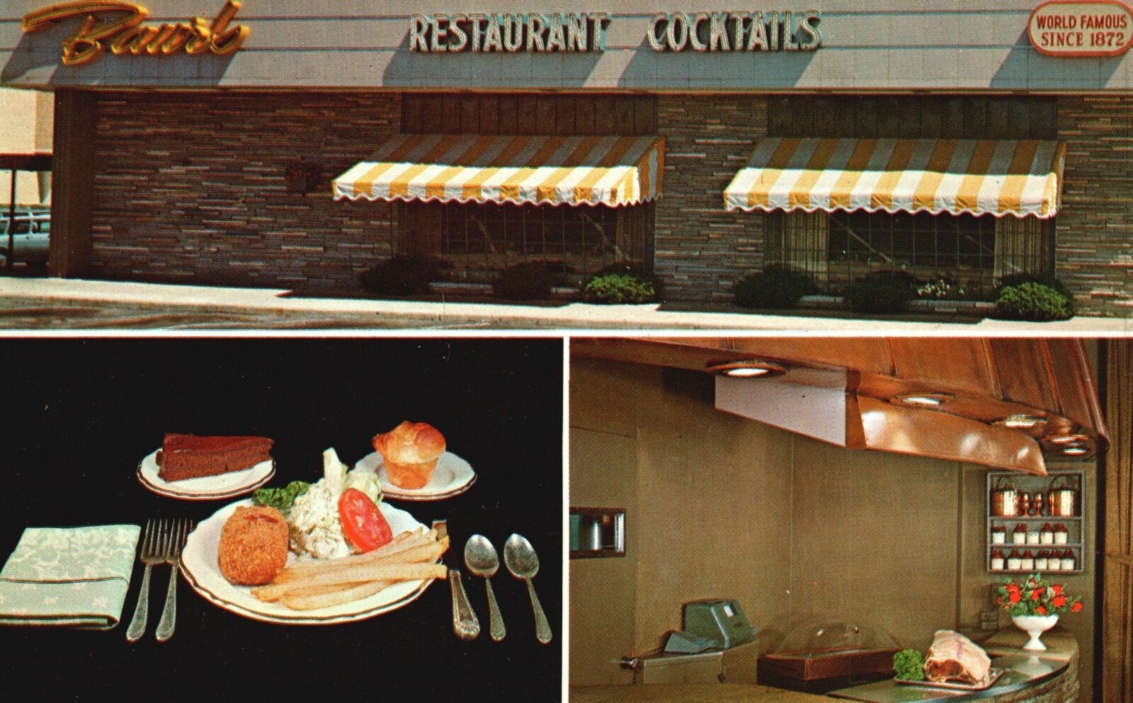 Vintage Postcard Baur's Restaurants Candies & Pastries Company Denver