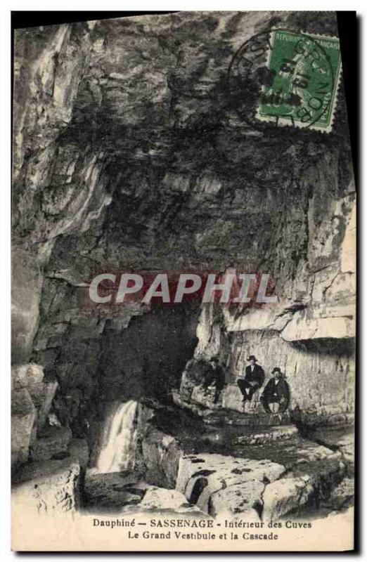 CPA Grotte Grottes Sassenage Interieur des cuves Le grand vestibule et la cascad