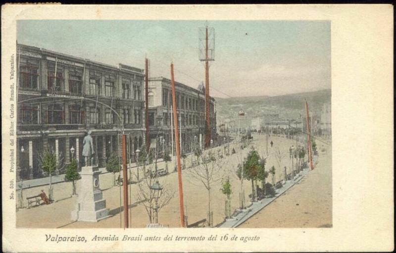 chile, VALPARAISO, Avenida Brasil Monument (1910s) Brandt 530