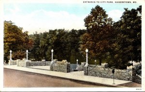 Maryland Hagerstown Entrance To City Park Curteich