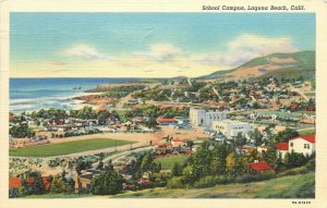 Linen Postcard; Junior-Senior High & Elementary School Campus, Laguna Beach CA