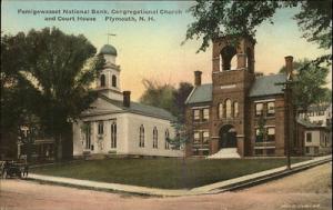 PLYMOUTH NH Pemigewasset Bank Hand Colored Albertype c191...