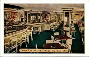 Vtg Revere Room Bar Restaurant Hotel Lexington New York City NY Postcard