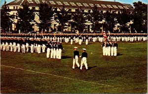 United States Naval Academy Brigade Midshipman Marching Uniforms Flag Postcard 