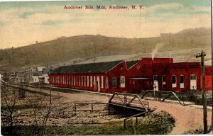 View of the Andover Silk Mill Andover NY c1912 Vintage Postcard A35