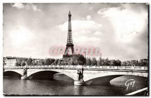 Paris Old Postcard Bridge of & # 39Alma and the Eiffel Tower