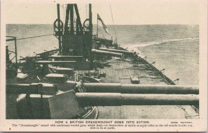 How British Dreadnought Goes Into Action Naval Ship Singer Sewing Postcard H50