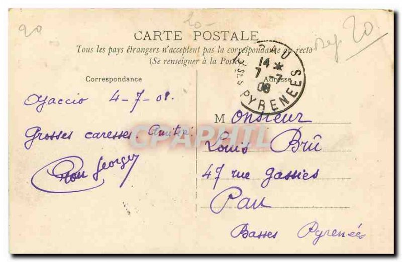 Old Postcard Ajaccio Corsica Napoleon House