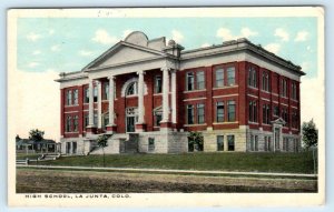 LA JUNTA, Colorado CO ~ HIGH SCHOOL Otero County ca 1920s  Postcard