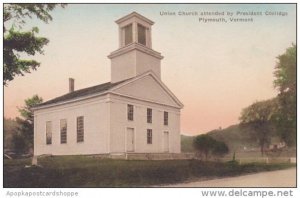 Union Church Attended By President Coolidge Plymouth Vermont Handcolored Albe...