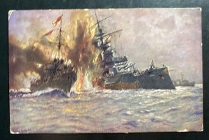 Mint Germany Picture Postcard PPC German Battleship Battle