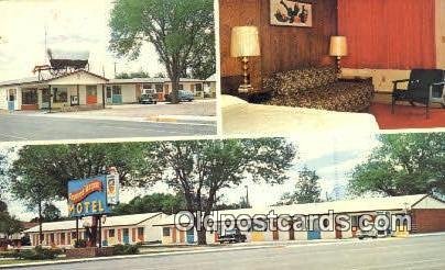 Covered Wagon Motel, So. Lusk, WY, USA Motel Hotel 1968 wear left top corner....