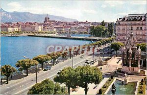 Modern Postcard Geneve Quai Mont Blanc and the City