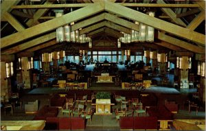 Canyon Hotel Lounge near Grand Canyon Yellowstone National Park Postcard PC344