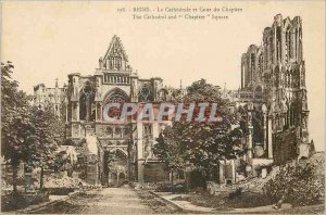 Old Postcard Reims Cathedral and Court of Chapter Militaria