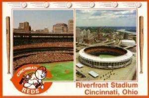 Cincinnati Reds Riverfront Stadium 1980s Postcard