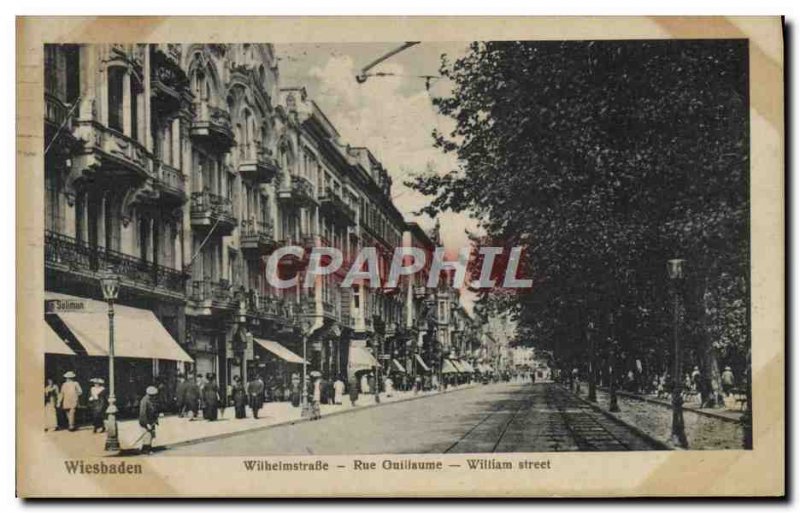 Old Postcard Wiesbaden Wilhelmstrabe