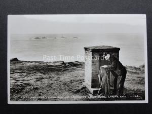 Cornwall LAND'S END First & Last Letter/Post Box shows POSTMAN - Old RP Postcard