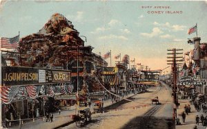 Surf Avenue Coney Island, NY, USA Amusement Park 1911 