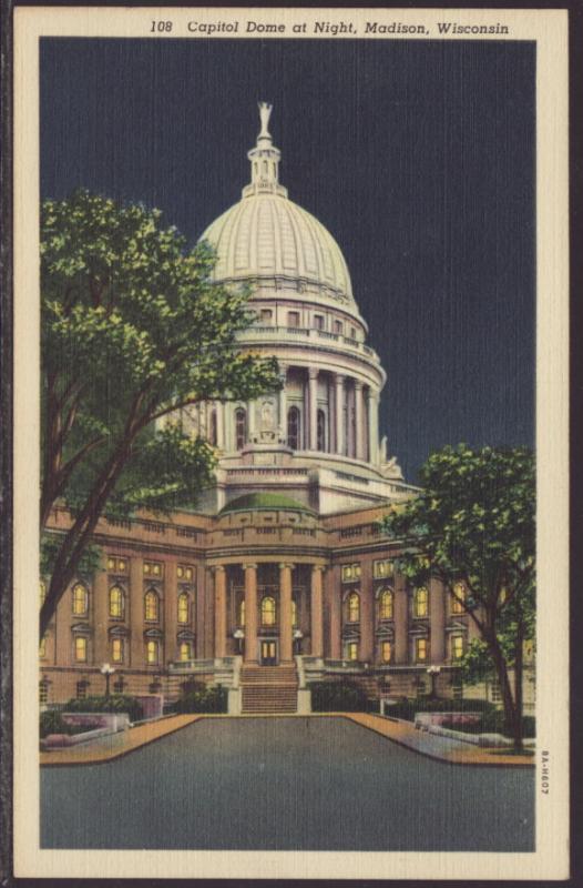 State Capitol,Dome at Night,Madison,WI