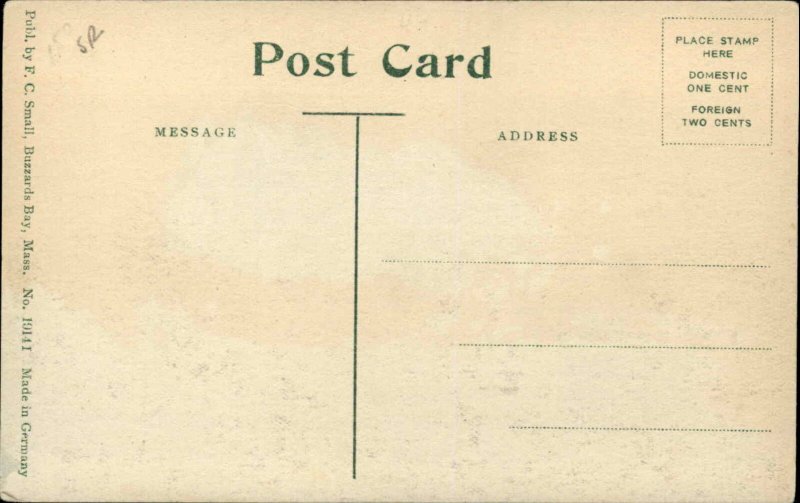 Buzzards Bay Massachusetts MA Cape Cod Yacht Racing c1910 Vintage Postcard 