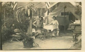 C-1910 Luxury Outdoor living camping RPPC Photo Postcard Couple 9389 
