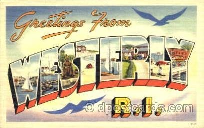 Greetings From Westerly, Rhode Island, USA Large Letter Town Unused 
