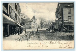 1906 Crowd Scene, Dixon House Square, Westerly, Rhode Island RI Postcard 