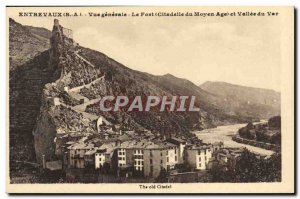 Old Postcard Entrevaux General view Fort Vallee du Var
