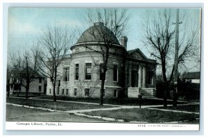 c1910 Carnegie Library Paxton Illinois IL Antique Unposted Postcard