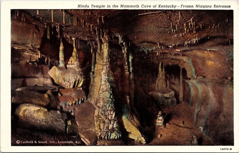 Hindu Temple Mammoth Cave kentucky Frozen Niagara Entrance WB Postcard VTG UNP 