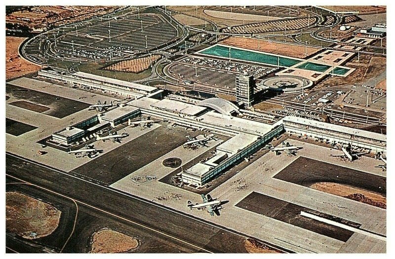 Lot 2 Aerial View Terminal City JFK New York International Airport Postcard