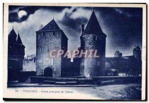 Old Postcard Fougeres main entrance of the Castle