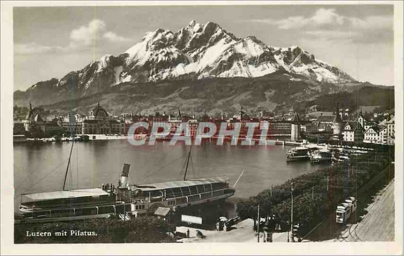 Modern Postcard Luzern mit Pilatus Charter