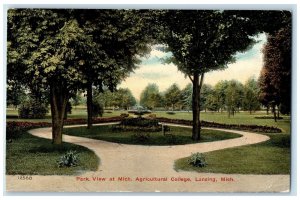 1913 Park View At Michigan Agricultural College Lansing Michigan MI Postcard