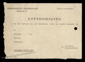 3rd Reich Netherland Legion Germanic Waffen SS Volunteer Notice Document 70494