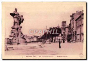 Old Postcard Angouleme Carnot Status of Le Rempart Desaux