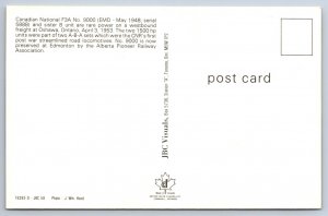 CNR EMD Locomotive #9000 Freight Train, 1963, Oshawa Ontario, Vintage Postcard