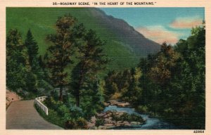 Roadway Scene,Heart of the Mountains