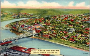 Postcard PA - Oil City - View of South Side form Clark's Summit